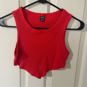 SHEIN Vibrant Red Sleeveless Crop Top